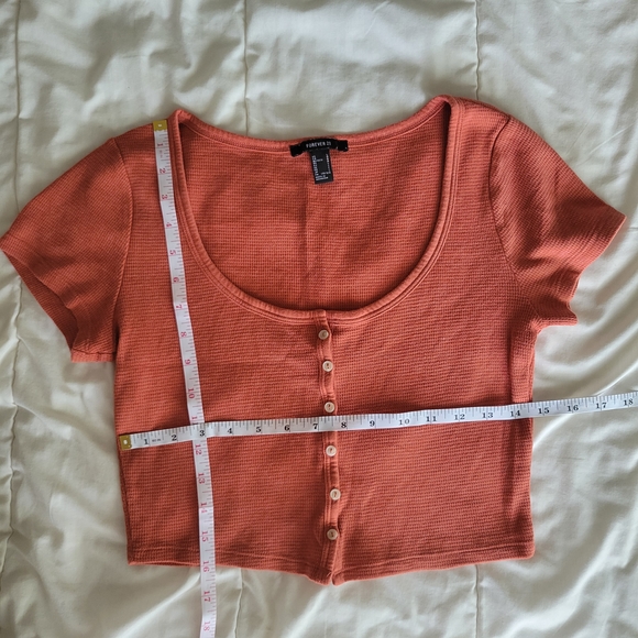 Women's Rust Button-Up Top - Picture 2 of 3